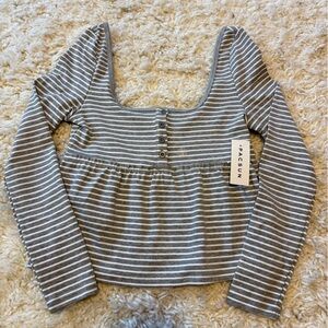 PacSun Heather Gray Striped Tee